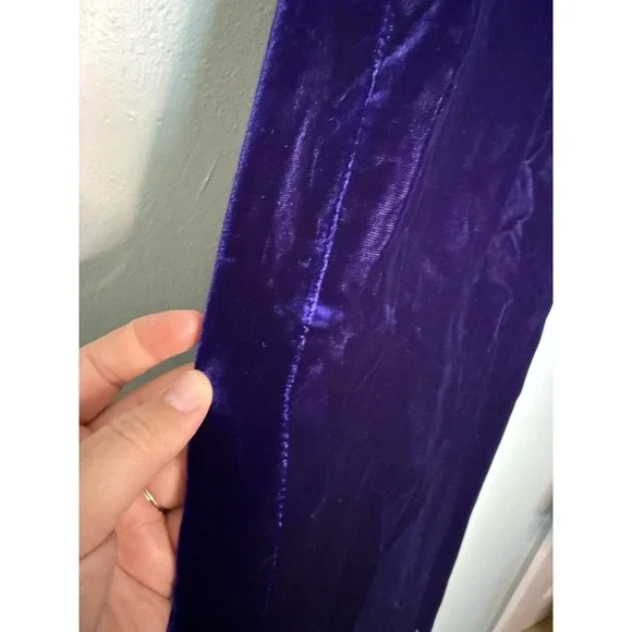 Eugene Alexander deep purple velvet strapless jeweled gown size 6.‎ 1980s Glam - Picture 6 of 11